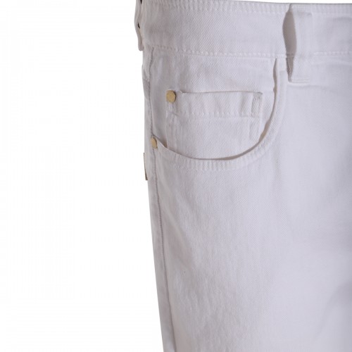 WHITE COTTON DENIM PANTS