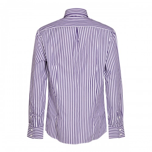 WHITE AND PURPLE COTTON SHIRT