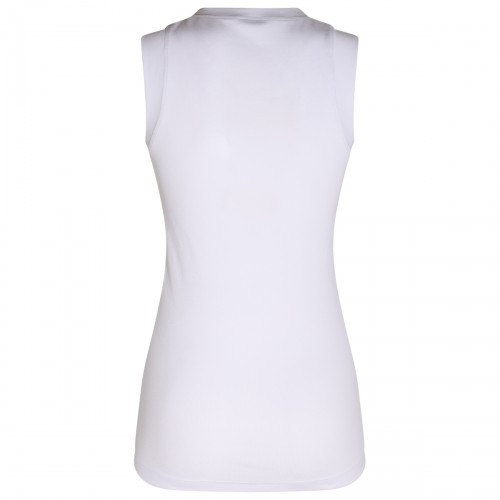 WHITE COTTON BLEND TANK TOP