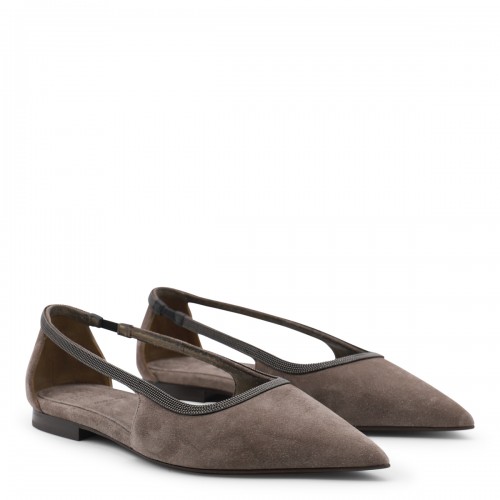 BROWN LEATHER FLATS