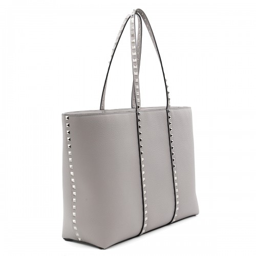 DARK GREY LEATHER TOTE BAG