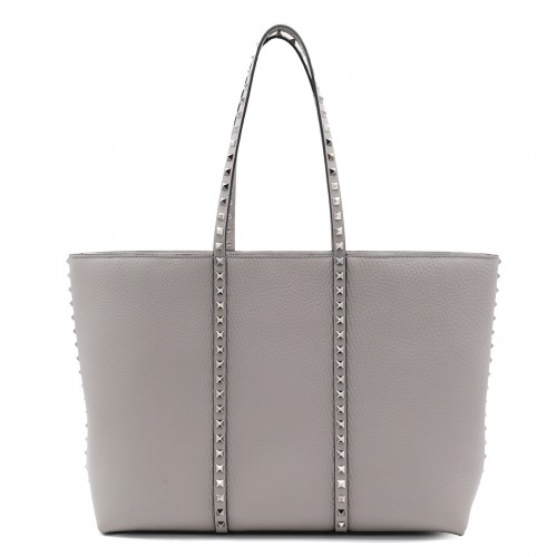 DARK GREY LEATHER TOTE BAG