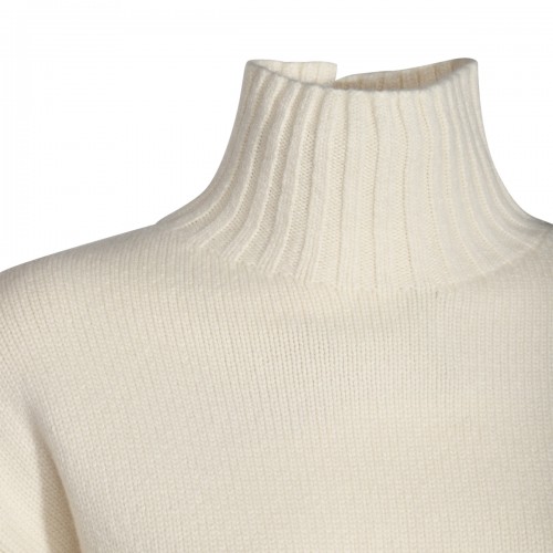 WHITE WOOL SWEATSHIRT