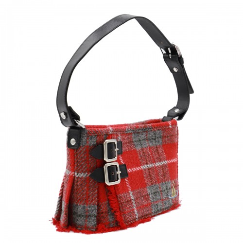 RED WOOL SHOULDER BAG