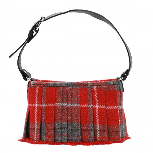 RED WOOL SHOULDER BAG