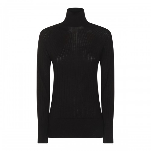 BLACK WOOL KNITWEAR