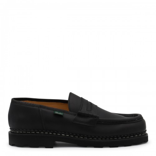 BLACK LEATHER REIMS LOAFERS