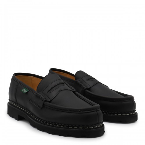 BLACK LEATHER REIMS LOAFERS