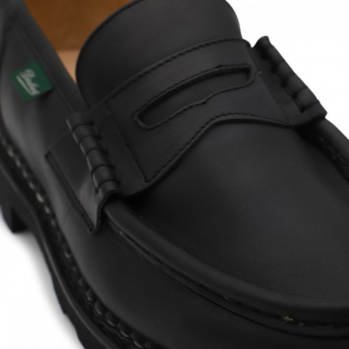 BLACK LEATHER REIMS LOAFERS