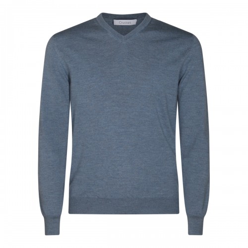 LIGHT BLUE WOOL KNITWEAR