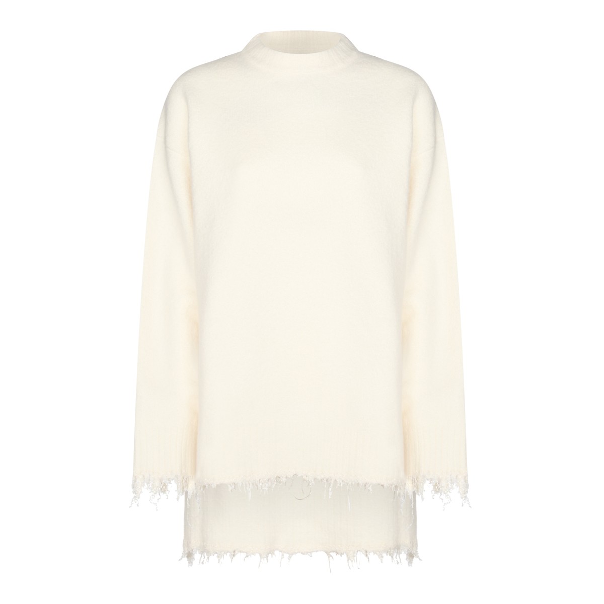 WHITE WOOL KNITWEAR