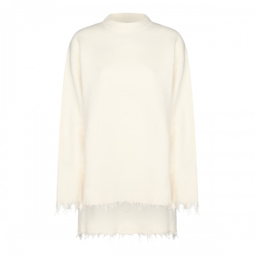 WHITE WOOL KNITWEAR