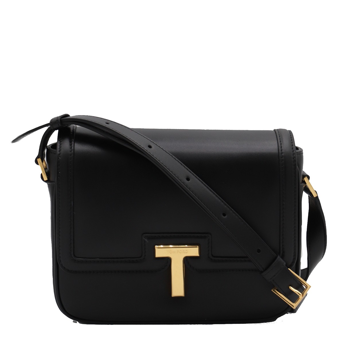 BLACK LEATHER SHOULDER BAG