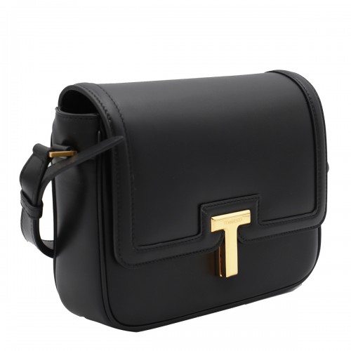 BLACK LEATHER SHOULDER BAG