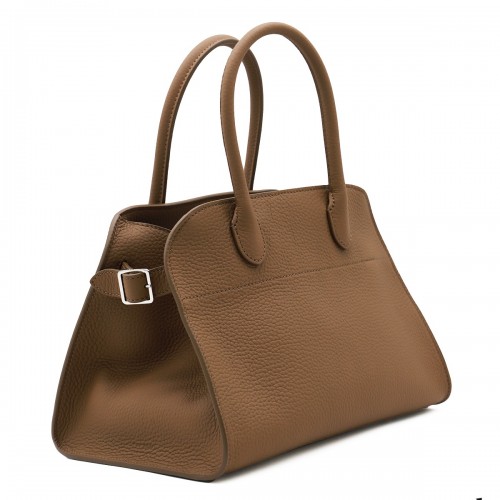 BROWN LEATHER SOFT MARGAUX 10 TOP HANDLE BAG