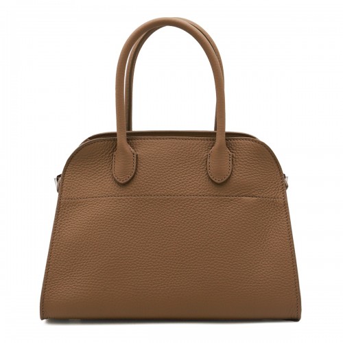 BROWN LEATHER SOFT MARGAUX 10 TOP HANDLE BAG