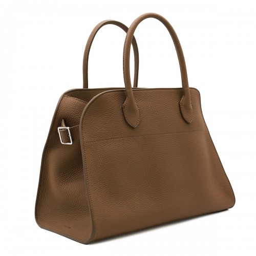 BROWN LEATHER SOFT MARGAUX 12 TOP HANDLE BAG