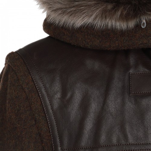 BROWN WOOL CASUAL JACKET 2