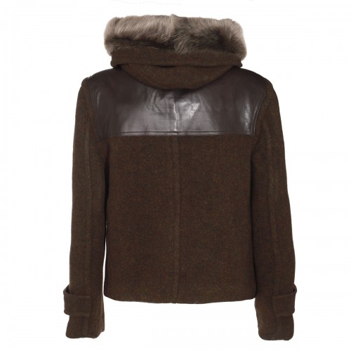 BROWN WOOL CASUAL JACKET