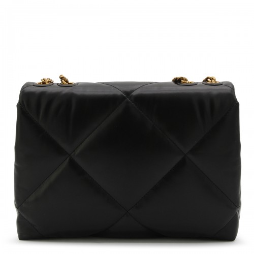 BLACK LEATHER SHOULDER BAG