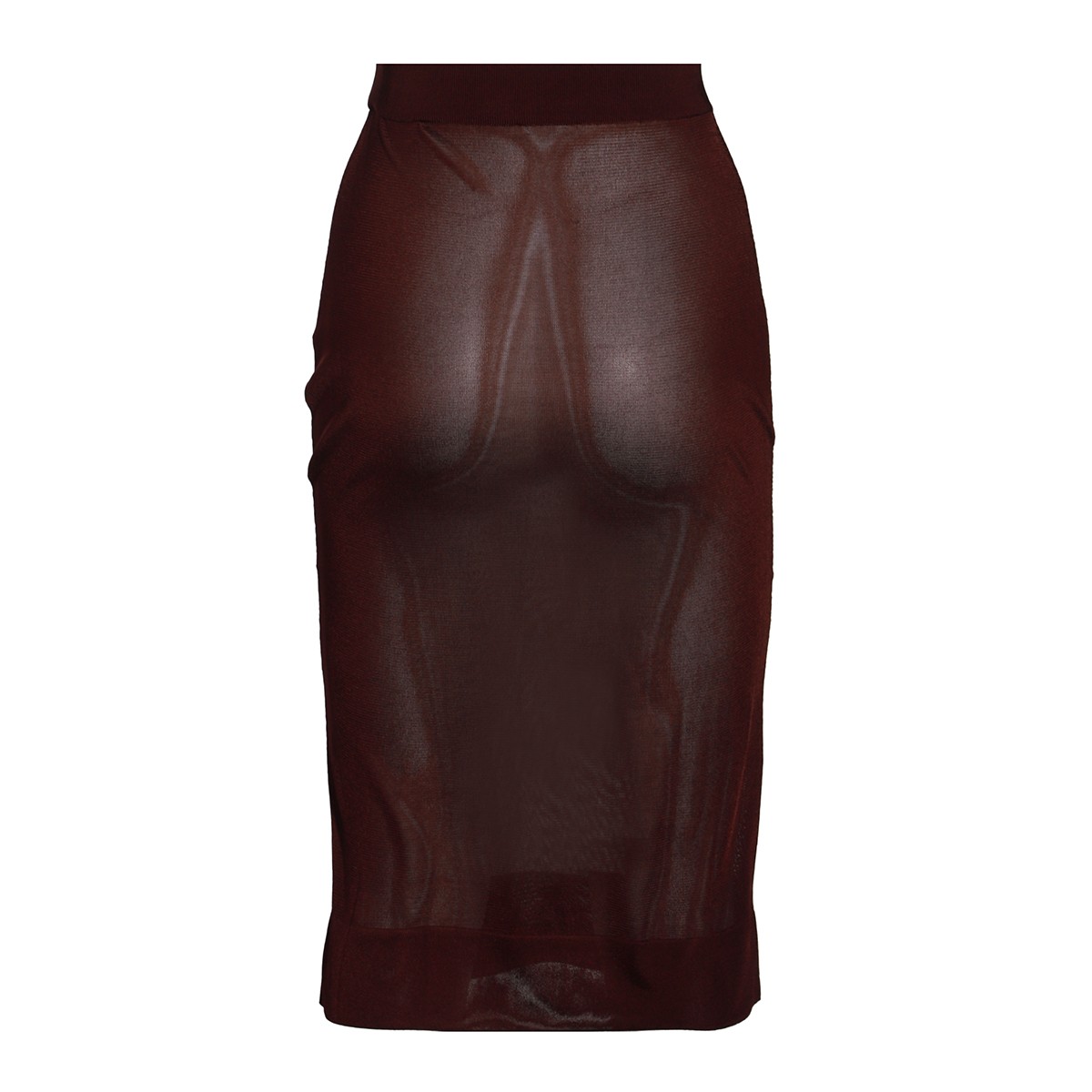 RED VISCOSE MIDI SKIRT