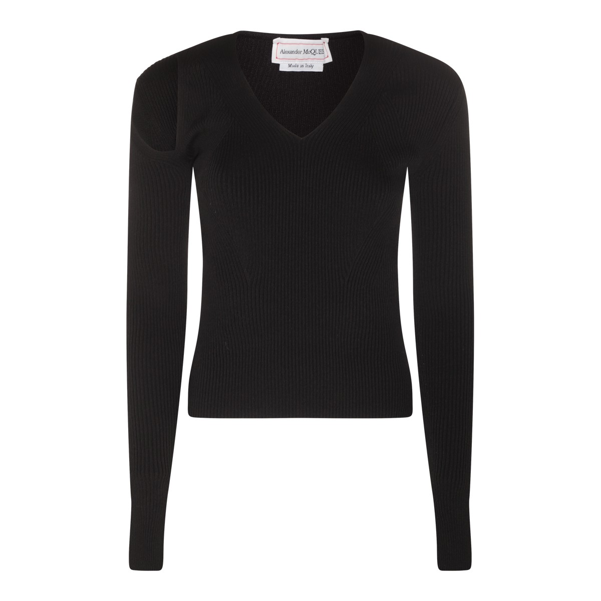 BLACK WOOL BLEND JUMPER