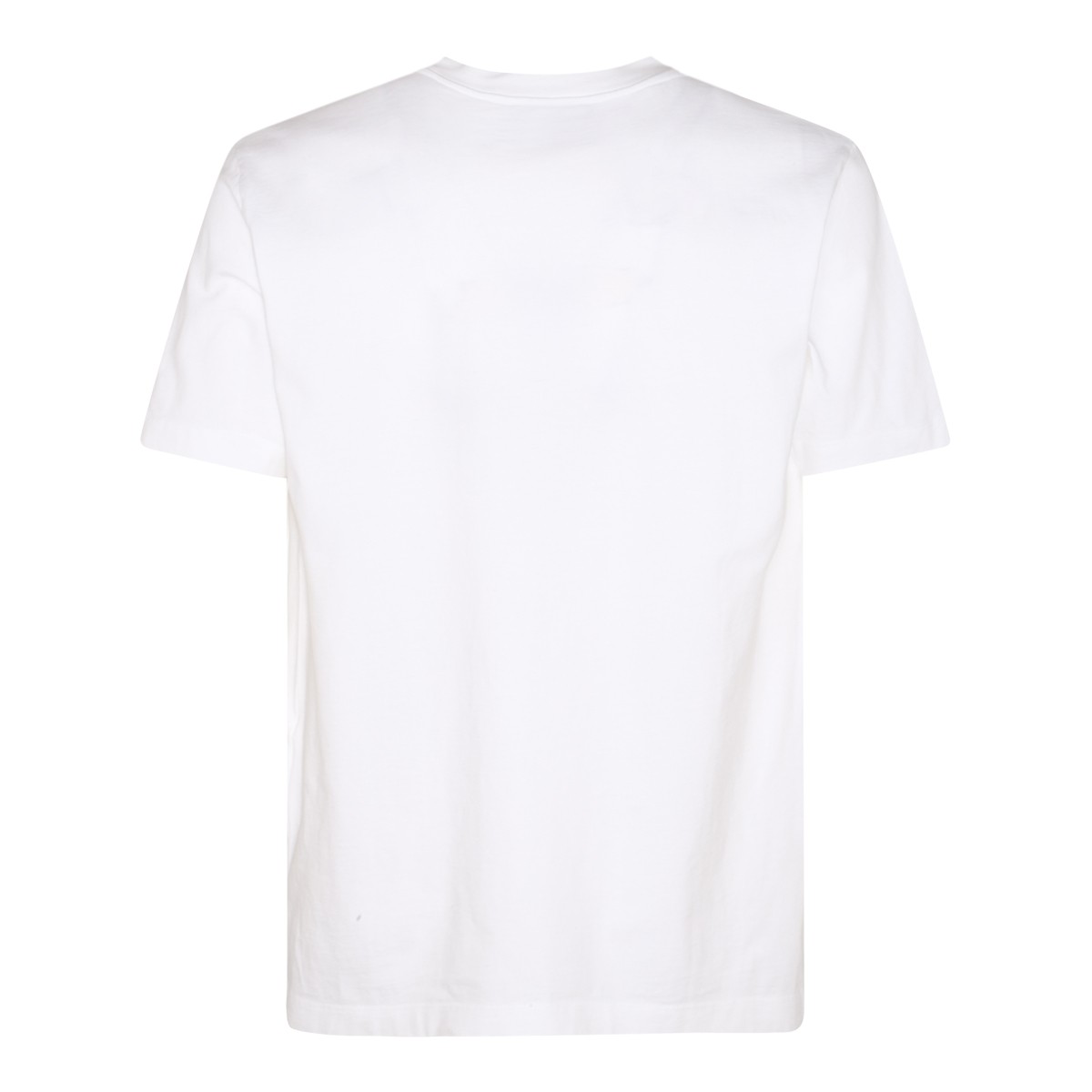 WHITE AND BLACK COTTON LOGO T-SHIRT