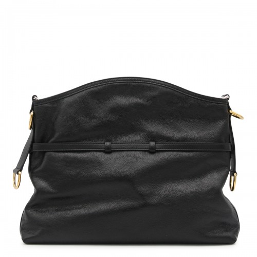 BLACK LEATHER SHOULDER BAG