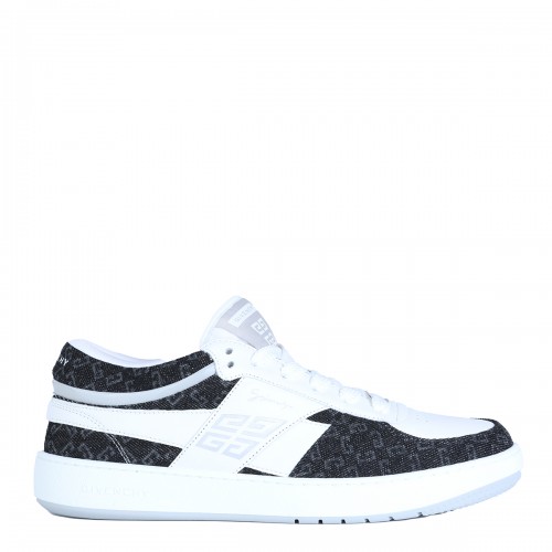 WHITE AND BLACK LEATHER SNEAKERS