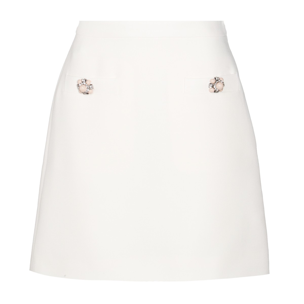 WHITE WOOL SKIRT