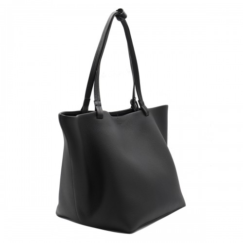 BLACK LEATHER 3 PARK TOTES