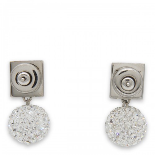 SILVER METAL 4G EARRINGS