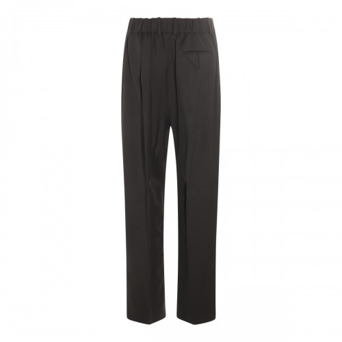 BLACK WOOL LOOSE FIT TROUSERS 