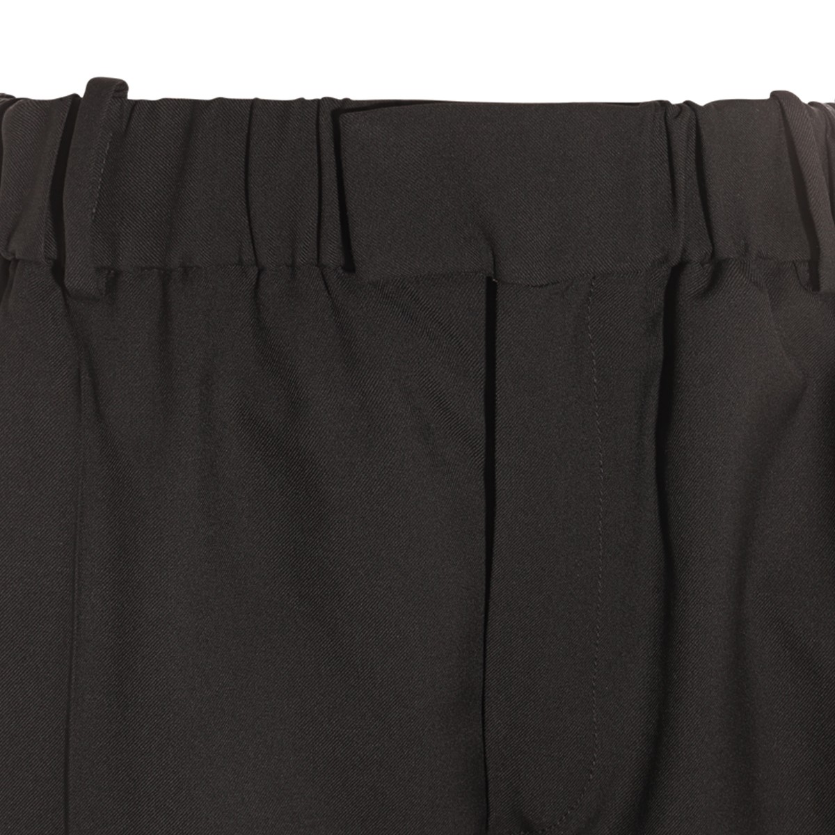 BLACK WOOL LOOSE FIT TROUSERS  BLACK WOOL LOOSE FIT TROUSERS