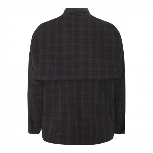 GREY COTTON CHECK OVERSIZE SHIRT 