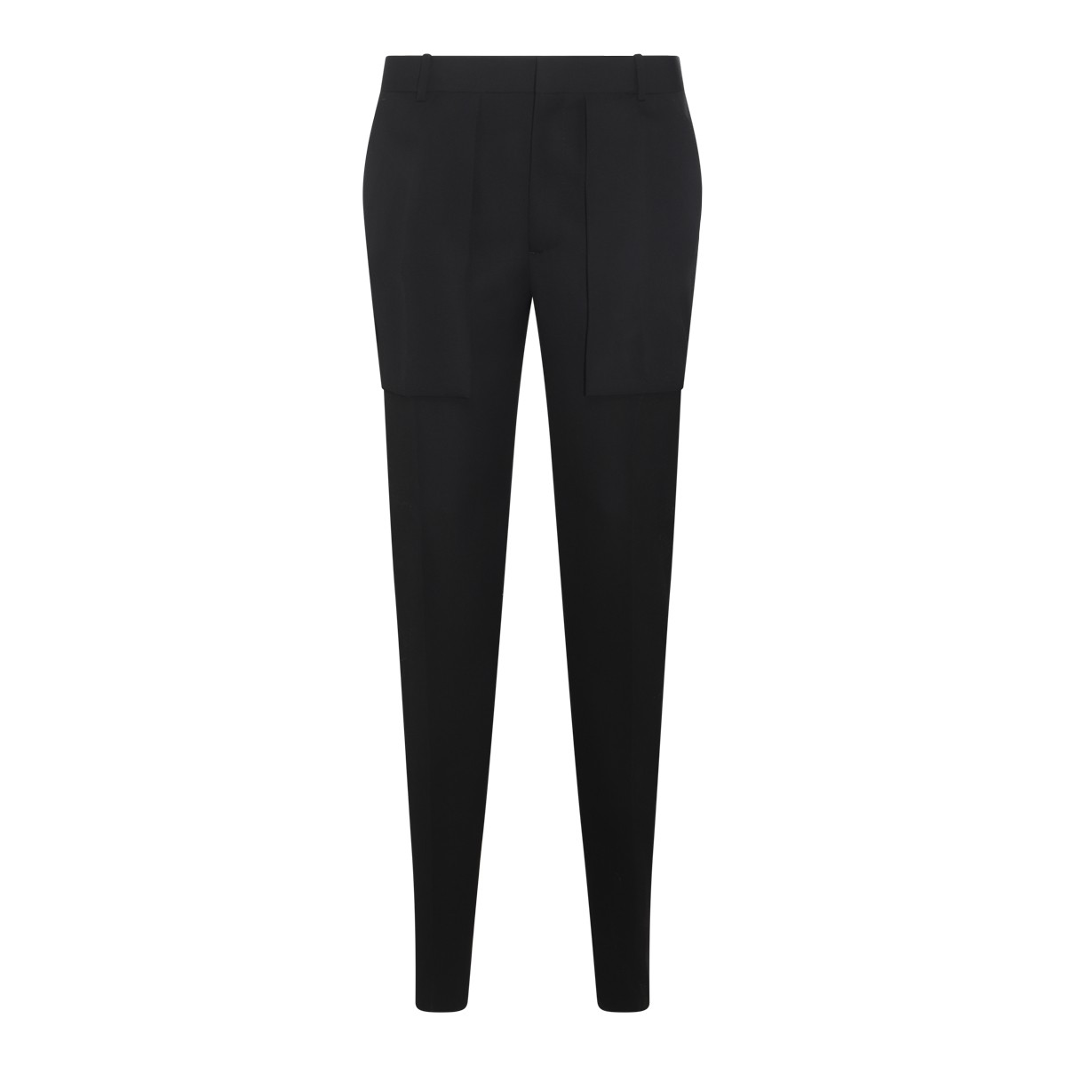 BLACK WOOL TROUSERS