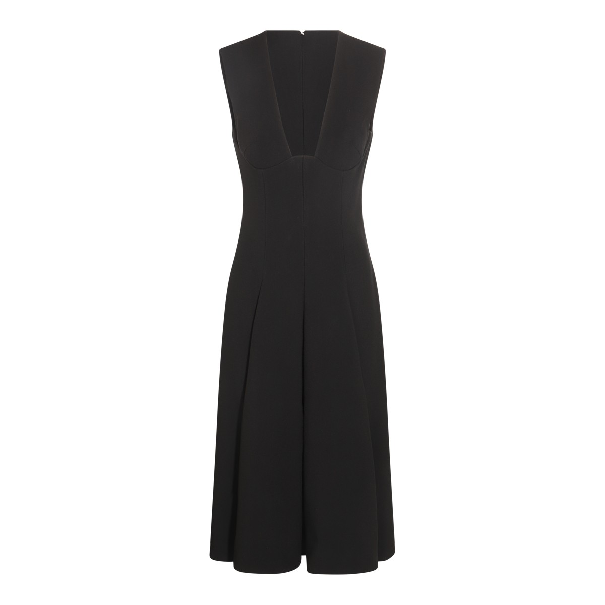 BLACK SILK-VISCOSE BLEND DRESS