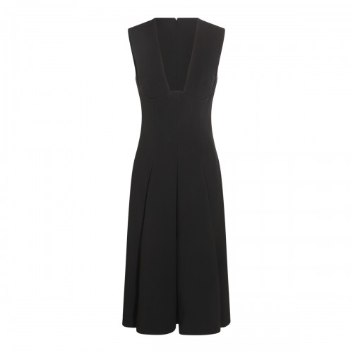 BLACK SILK-VISCOSE BLEND DRESS