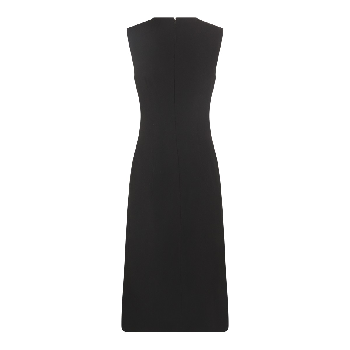BLACK SILK-VISCOSE BLEND DRESS