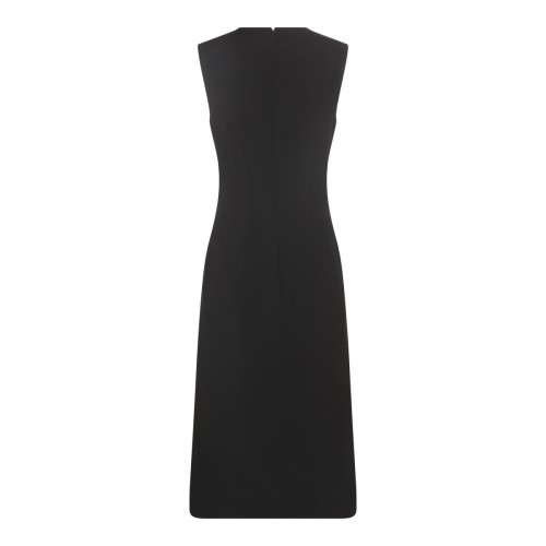 BLACK SILK-VISCOSE BLEND DRESS