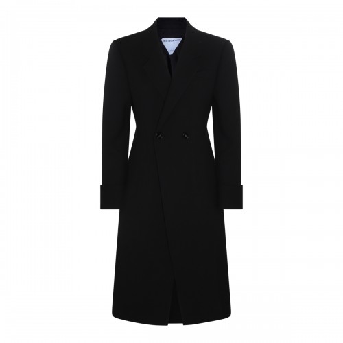 BLACK COTTON BLEND COAT