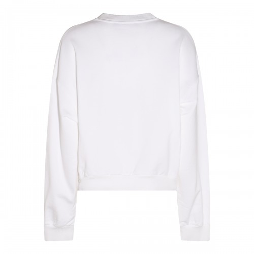 WHITE MULTICOLOUR COTTON SWEATSHIRT