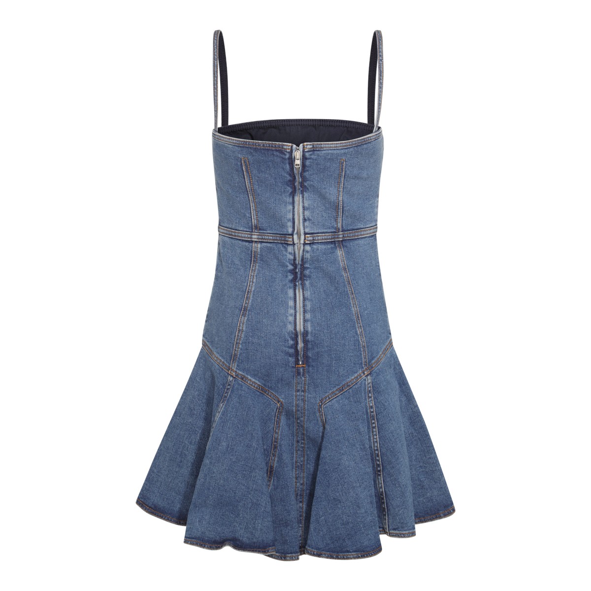BLUE COTTON BLEND DENIM  DRESS BLUE COTTON BLEND DENIM  DRESS