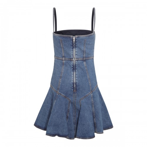 BLUE COTTON BLEND DENIM  DRESS