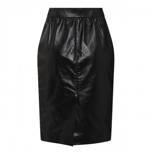 BLACK LEATHER PENCIL SKIRT  2