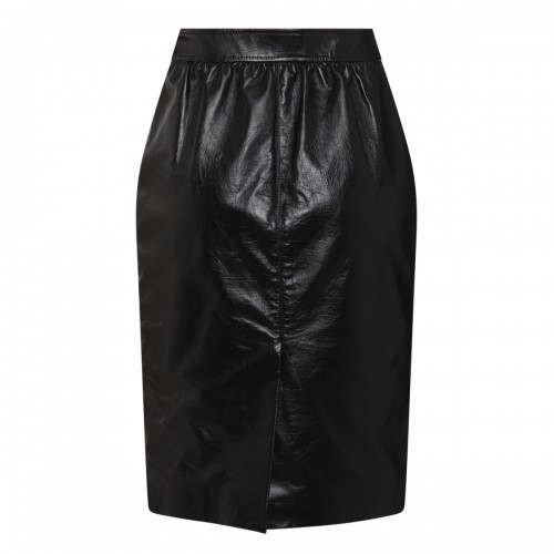 BLACK LEATHER PENCIL SKIRT 