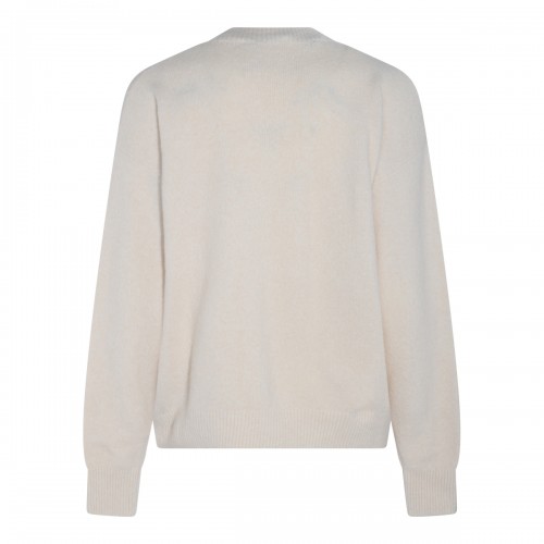 WHITE WOOL BLOEND SWEATER