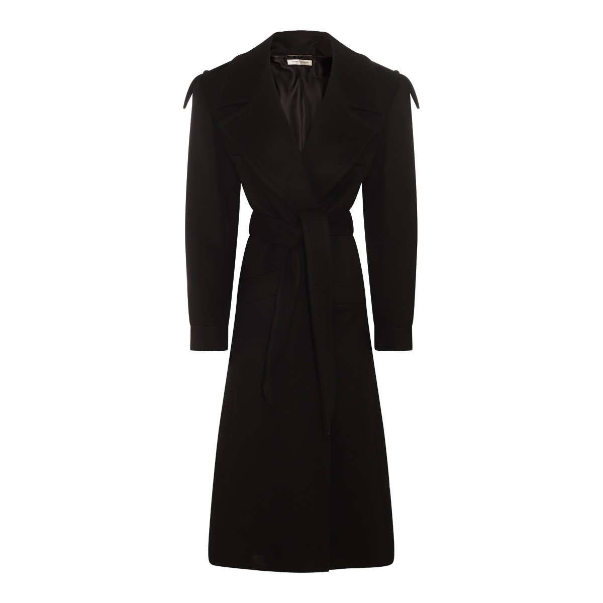 BLACK WOOL LONG COAT