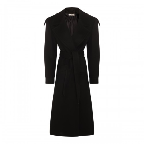 BLACK WOOL LONG COAT