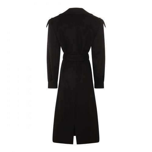 BLACK WOOL LONG COAT